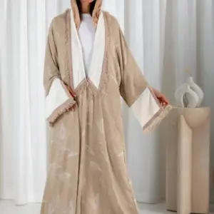 Fringe abaya – Latte