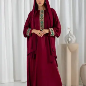 Kaftan Abaya Set – Crimson