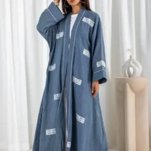 Patchlace Abaya- Gray