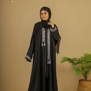 Asymmetric Border Kimono – Black