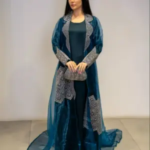 Aztec Long Tail kimono – Teal