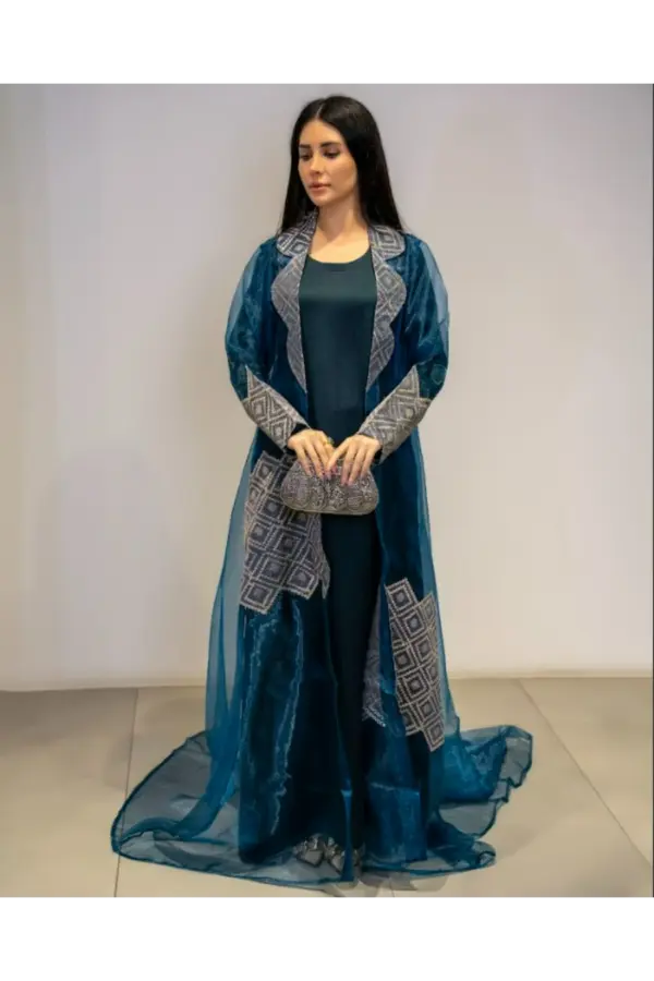 Aztec Long Tail kimono – Teal