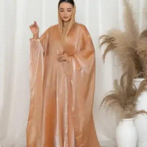 Glitzy Knot Abaya Set-  Peach