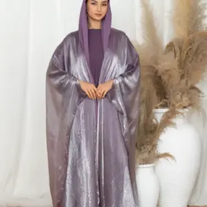 Glitzy Knot Abaya Set- Lilac