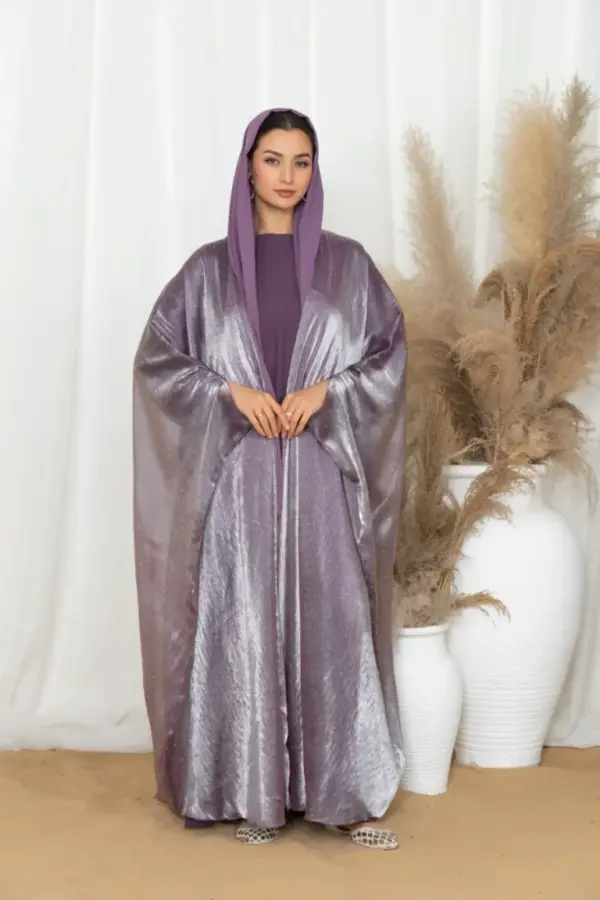 Glitzy Knot Abaya Set- Lilac
