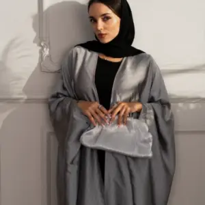 Zahran Knot Abaya - Grey