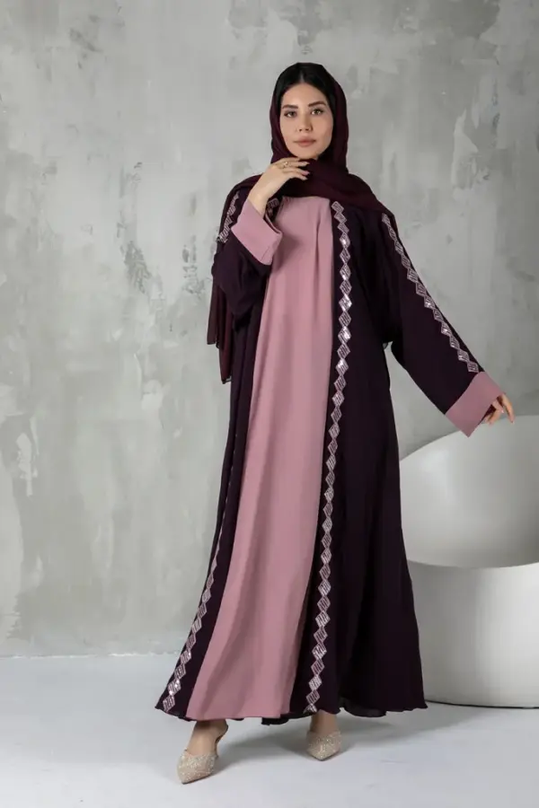 Duo-Chrome Abaya – Plum