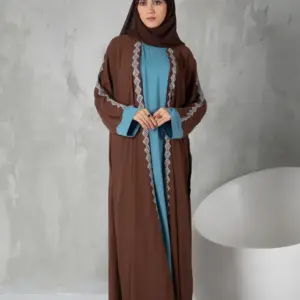 Duo-Chrome Abaya – Coffee