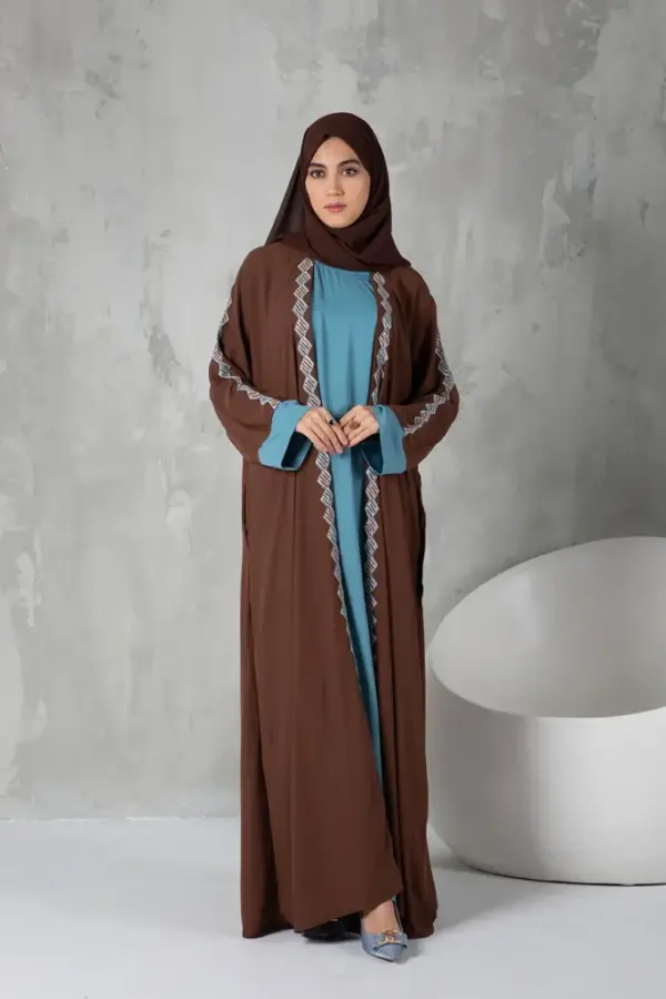 Duo-Chrome Abaya – Coffee