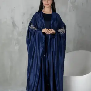 EMB Knot Abaya – Navy