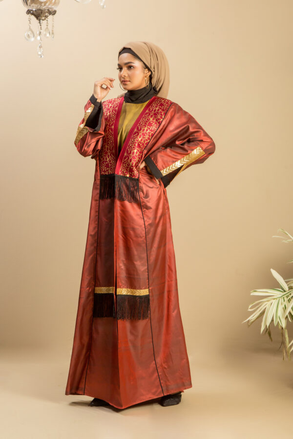 Regal Paisley Tassel Kimono - Ruby