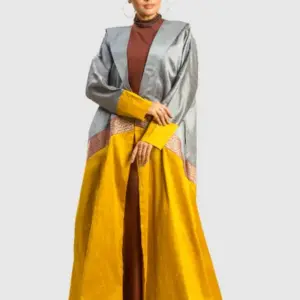 Andy Contrast Kimono - Grey Mustard