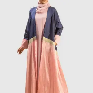 Andy Contrast Kimono - Navy Pink