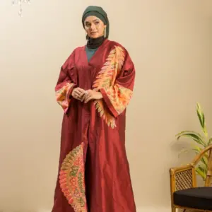 Folk Kimono - Maroon