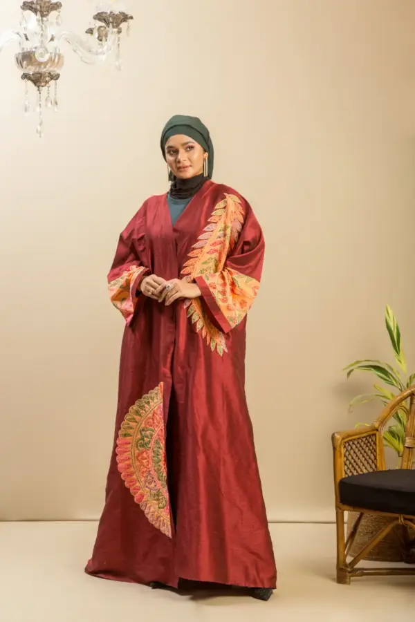 Folk Kimono - Maroon