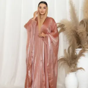 Glitzy Knot Abaya Set- Rosewood