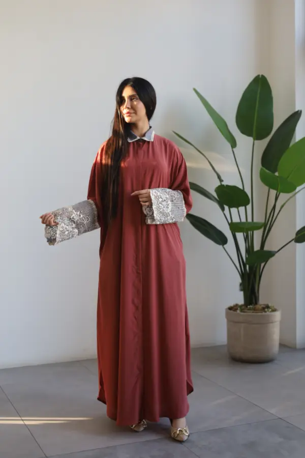 Medler Collar Abaya - Onion