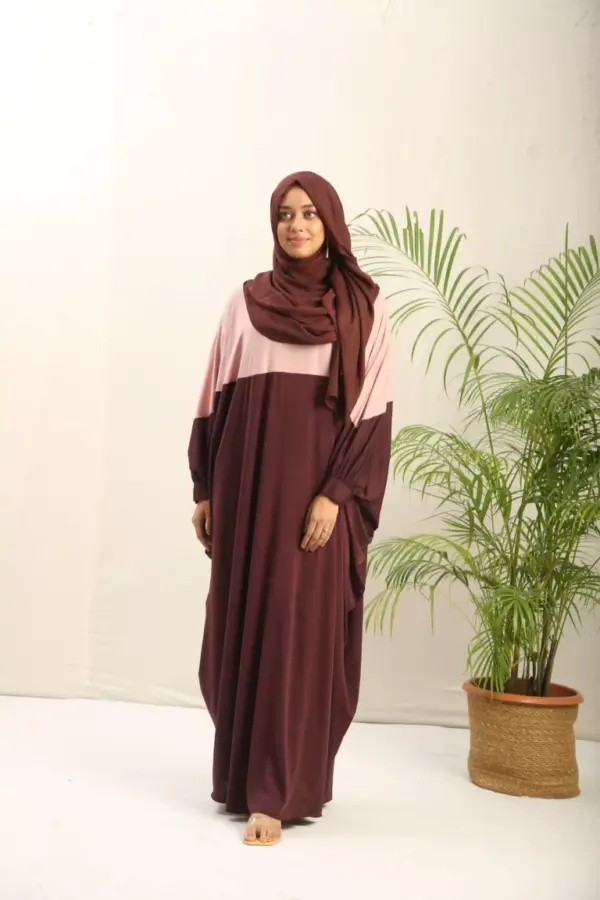 Jersey Abaya – Burgundy Pink