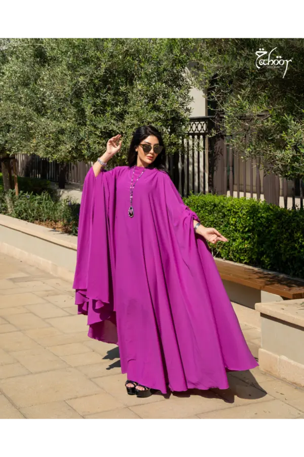 Solid Cape Gown – Purple