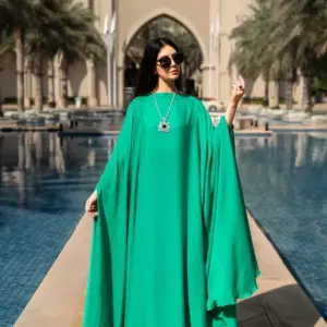 Solid Cape Gown – Green