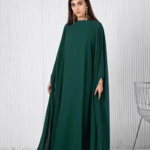 Solid Cape Gown – Green
